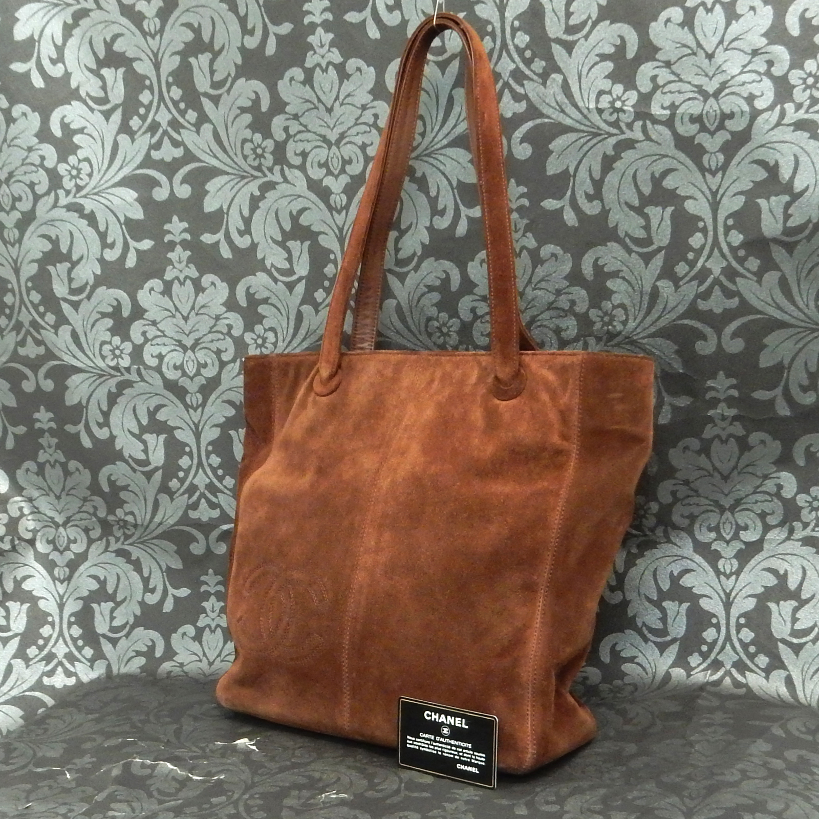 suede leather tote bag