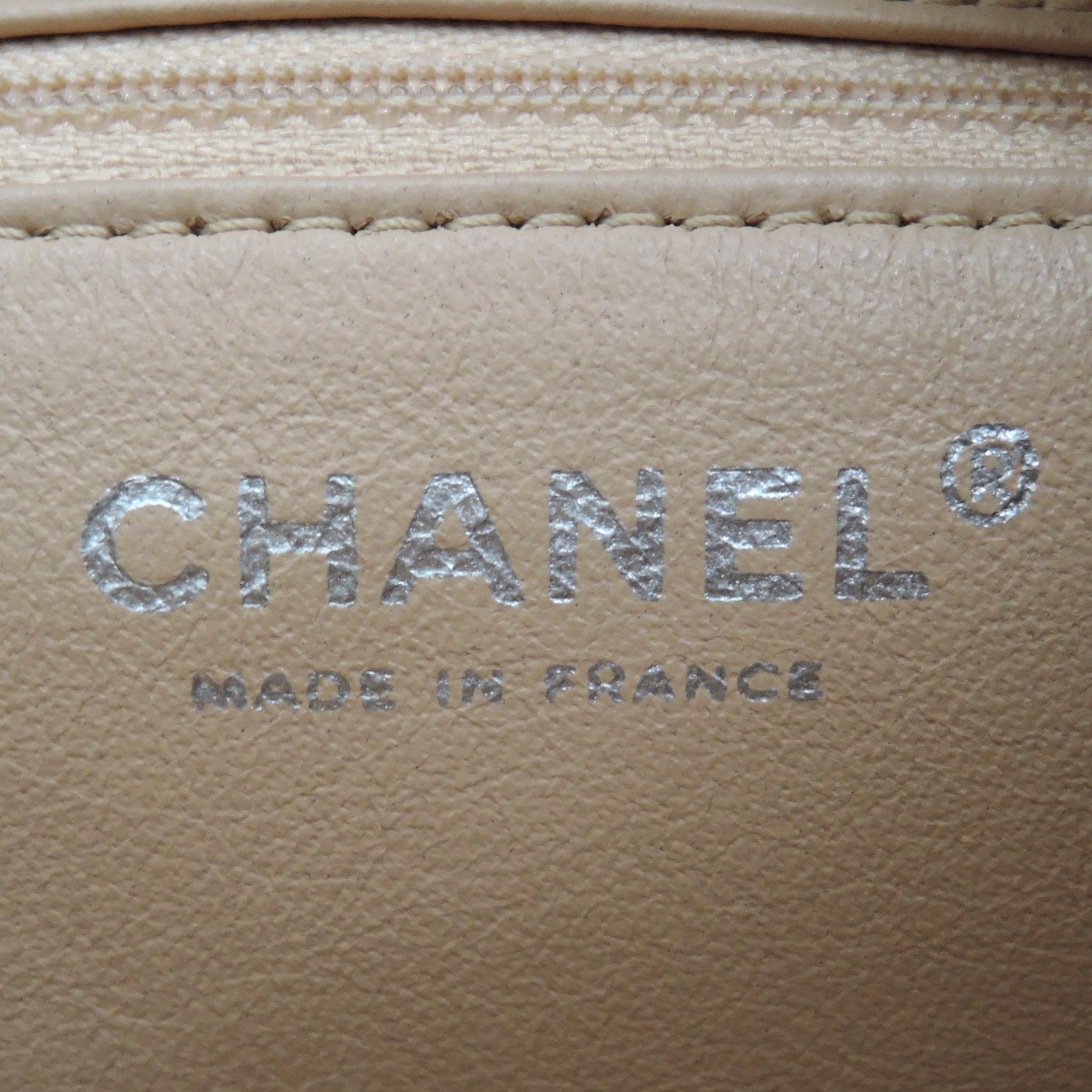 CHANEL Luxury Line Lambskin CC Logo Chain Beige Shoulder Bag