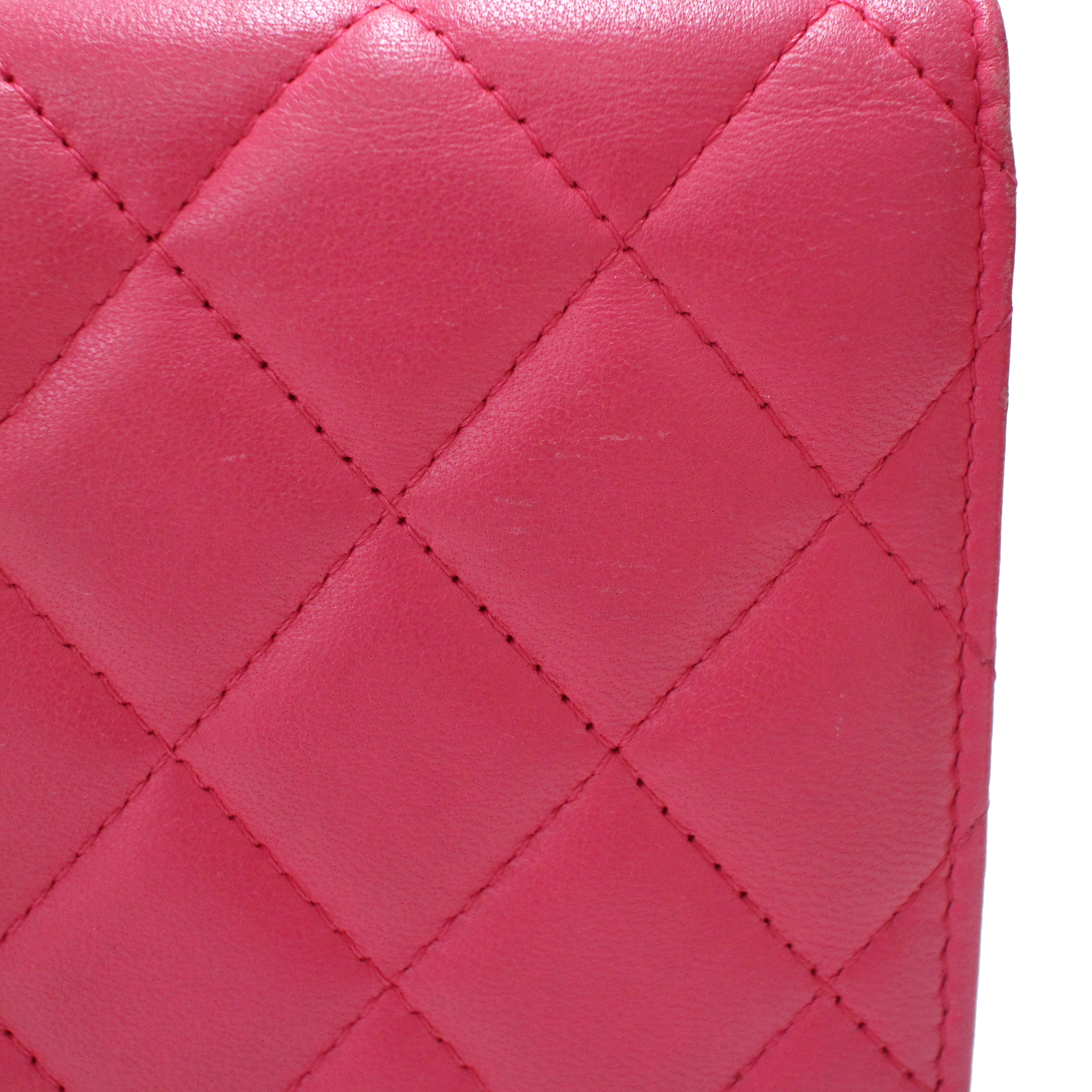 CHANEL Lamb Skin Matelasse Pink WOC Shoulder Chain Wallet CHANEL Lamb Skin Matelasse Pink WOC Shoulder Chain Wallet
