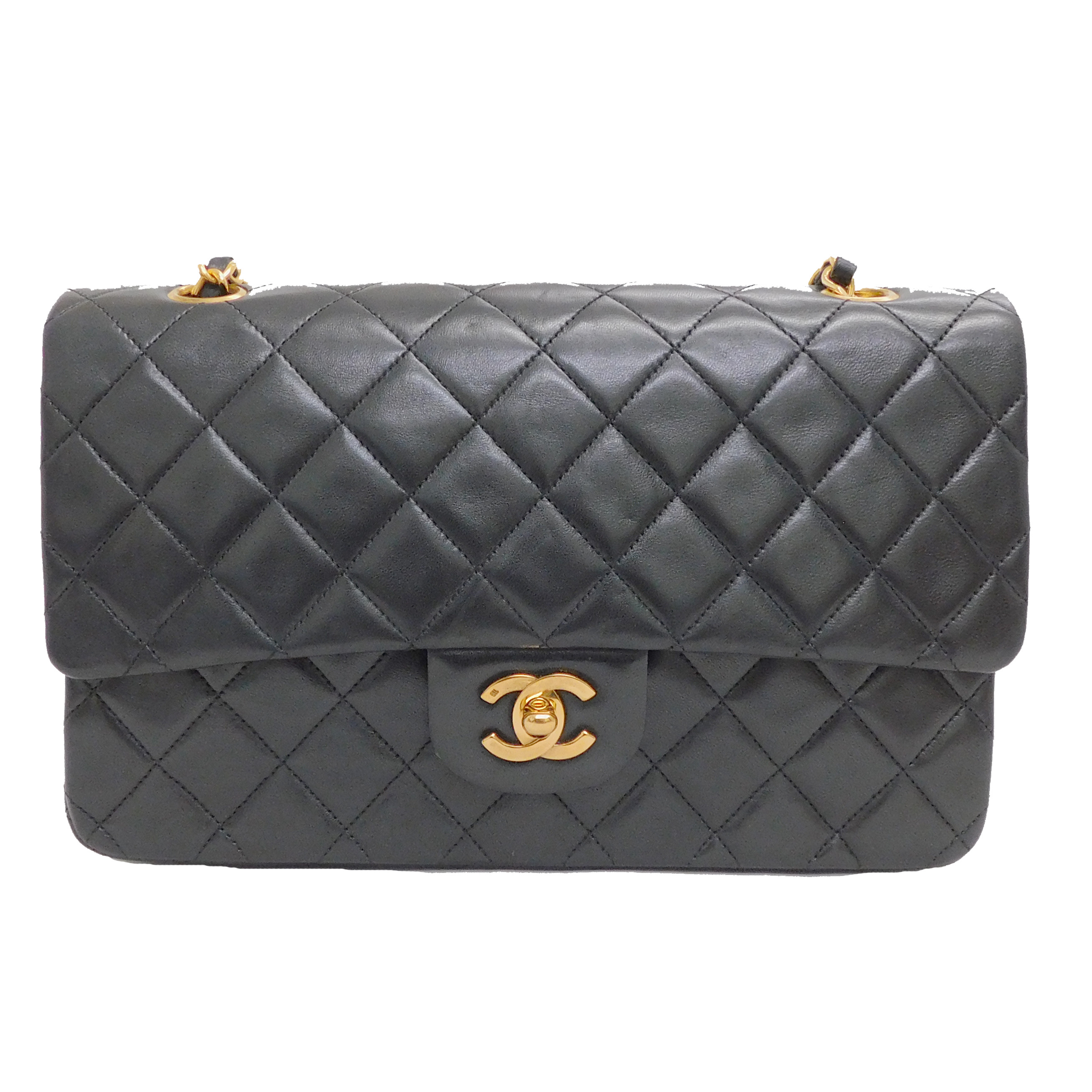I*n様 CHANEL◆長サイフ_マトラッセ_ラムスキン_BLK/羊革/BLK/ CHANEL(シャネル) / シャネル/マトラッセ/ロゴモチーフ長財布
