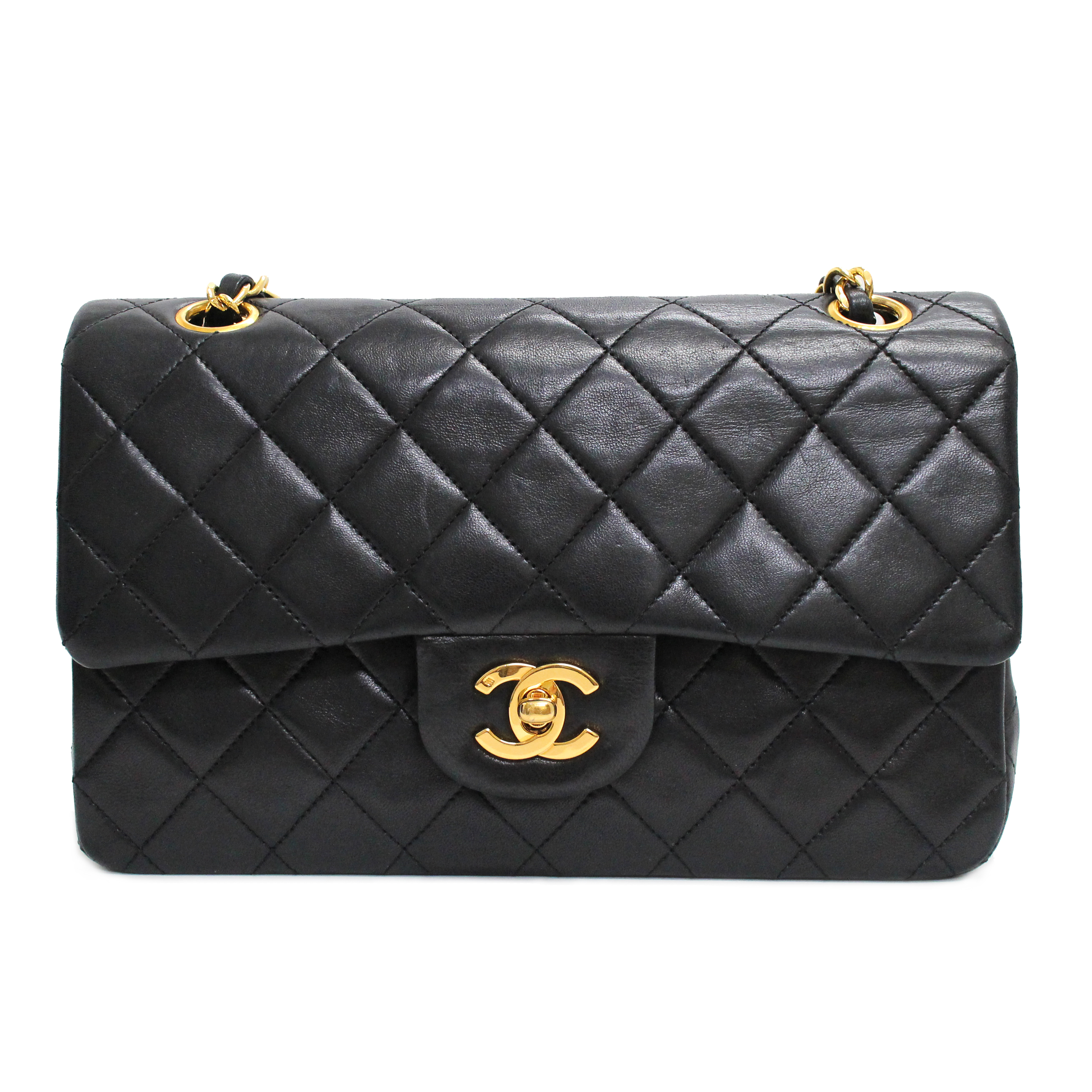 CHANEL Lamb Skin Double Flap 23 Small Chain Shoulder Bag #2762