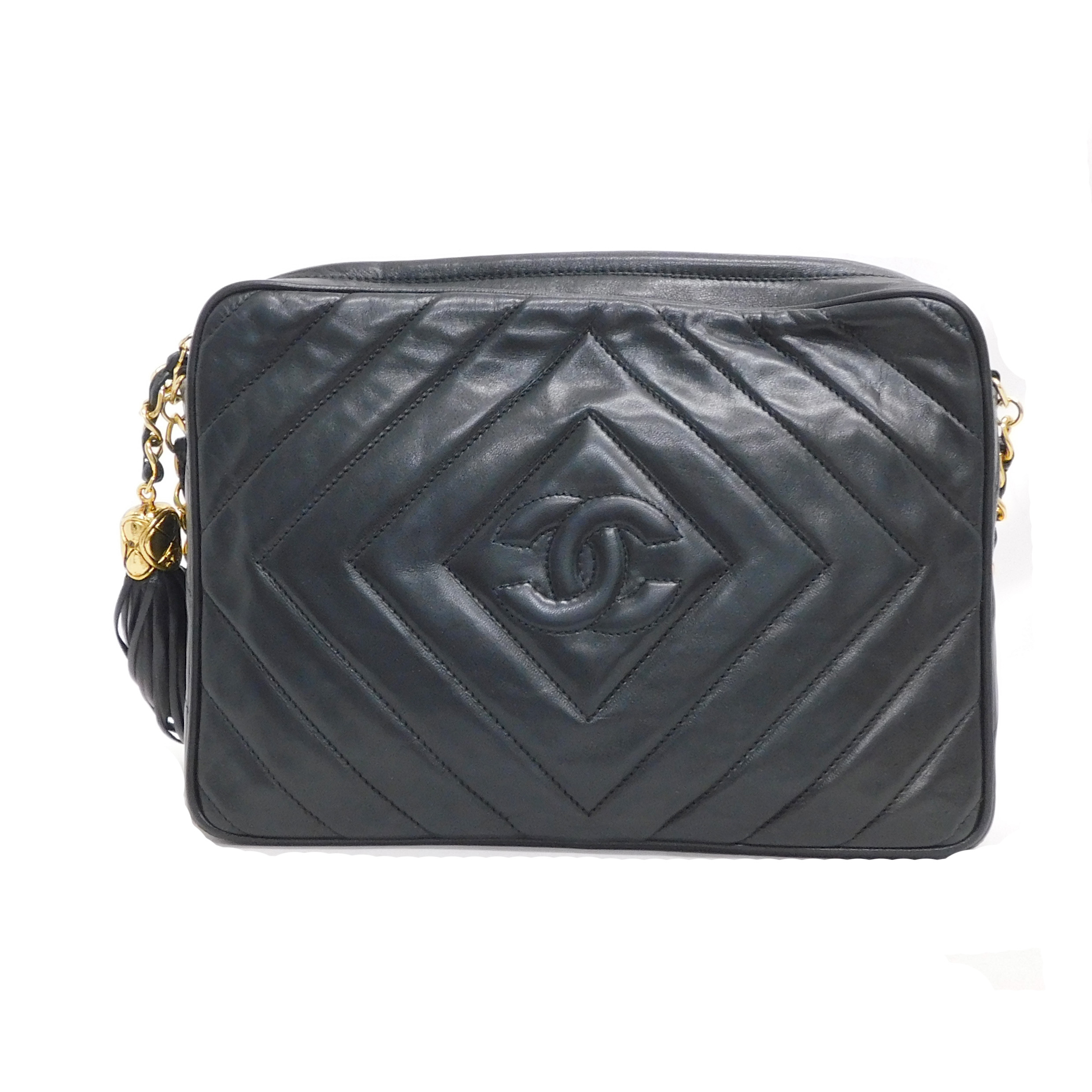 カ*k様 シャネル　シグネチャートラベルバッグ CHANEL Lamb Skin Diamond Stitch Fringe Camera Chain Shoulder Bag