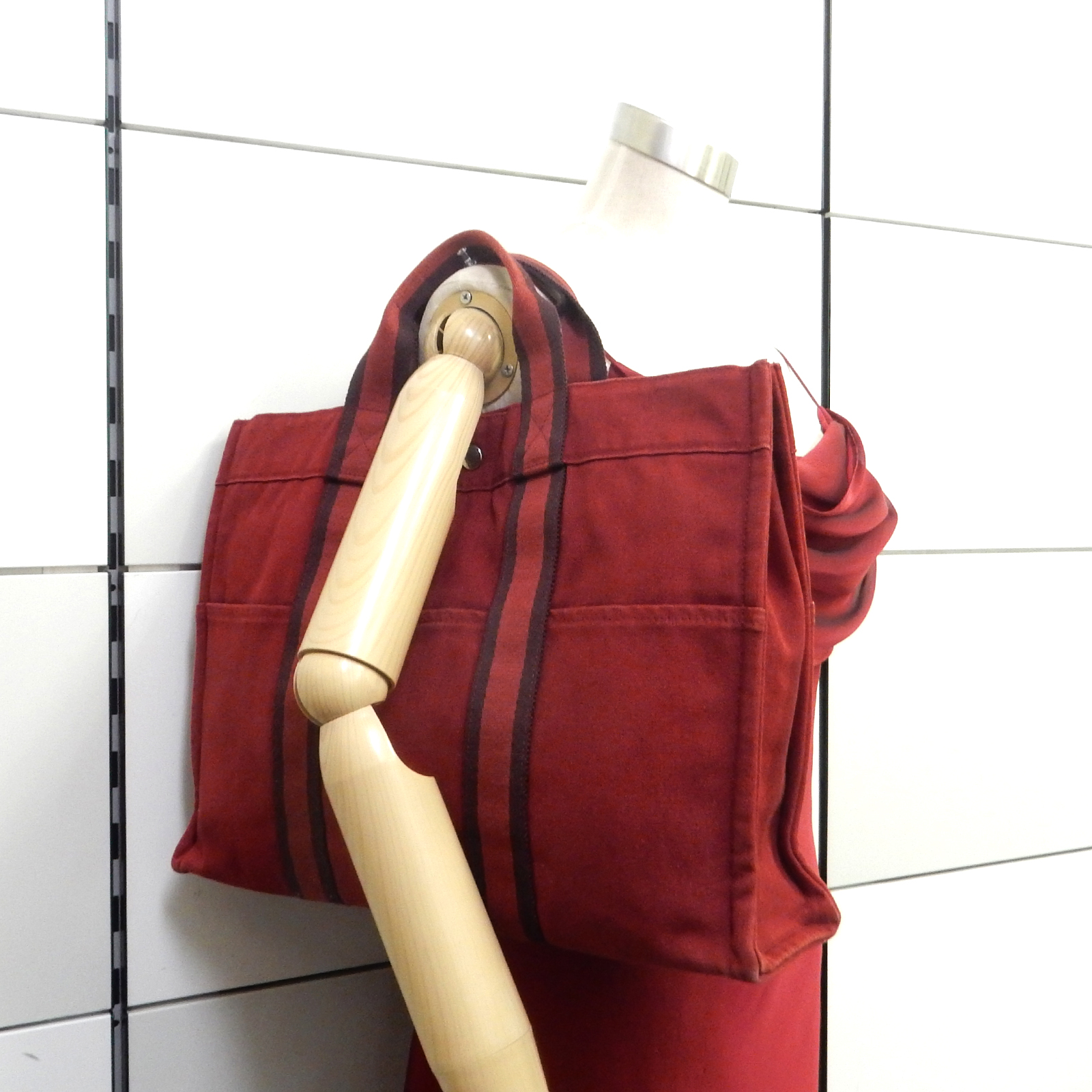 Vintage Hermes Sellier Paris Red PM Canvas Shoulder Bag – Shrimpton  Couture