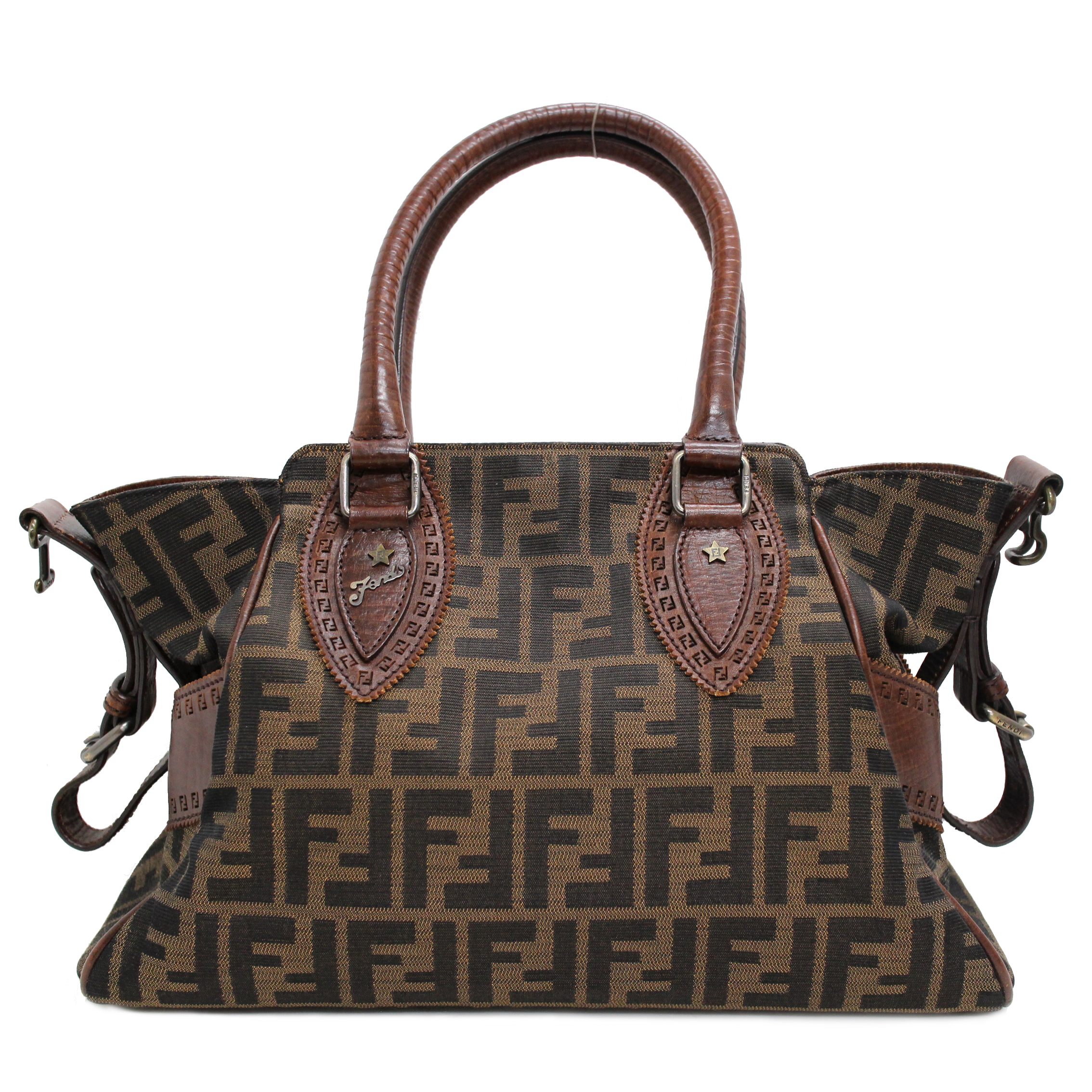 FENDI Zucca Brown Handbag Shoulder Bag #27 Rise-on | eBay