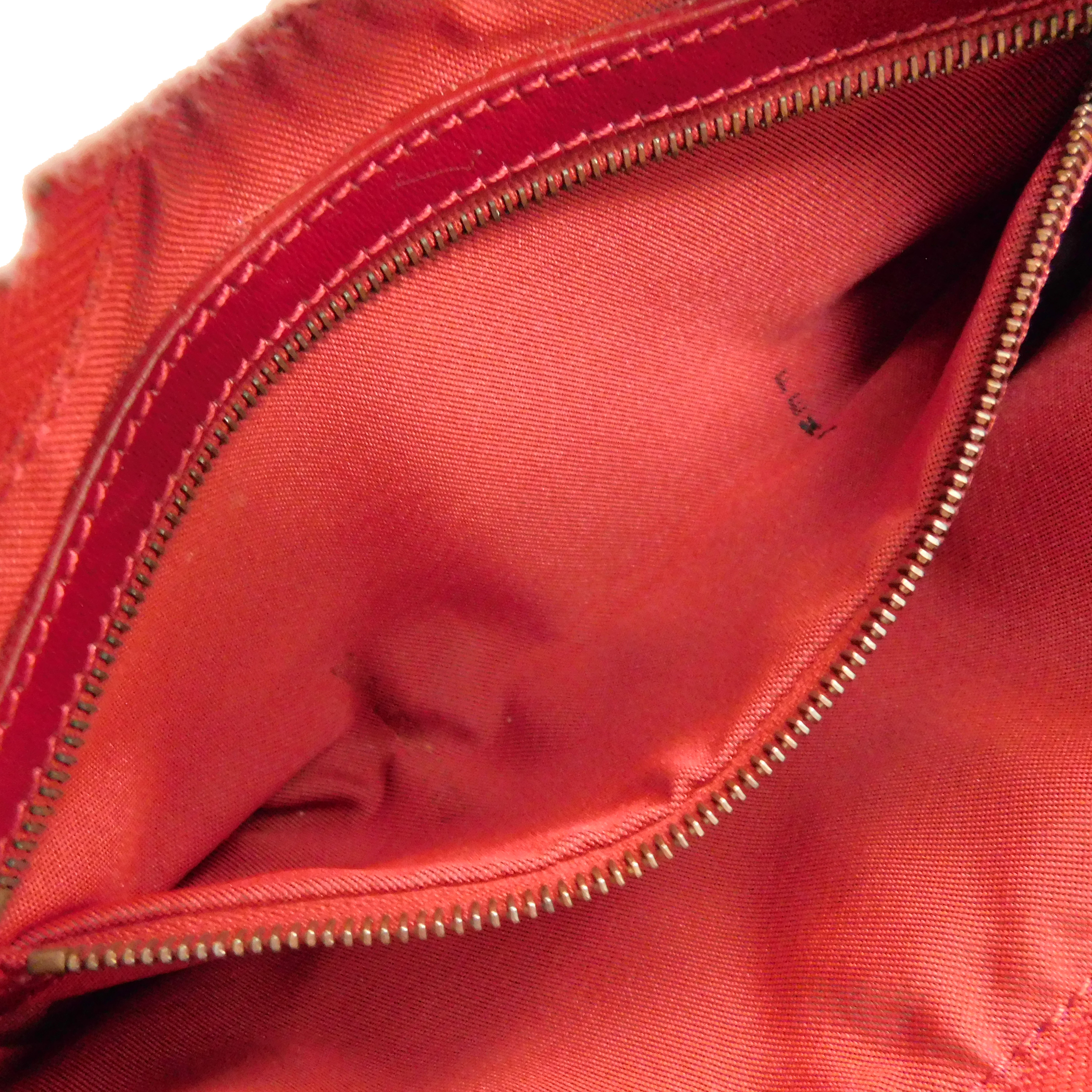 FENDI Zucchino Canvas Red Handbag Shoulder Bag #38 Rise-on FENDI Zucchino Canvas Red Handbag Shoulder Bag #38 Rise-on