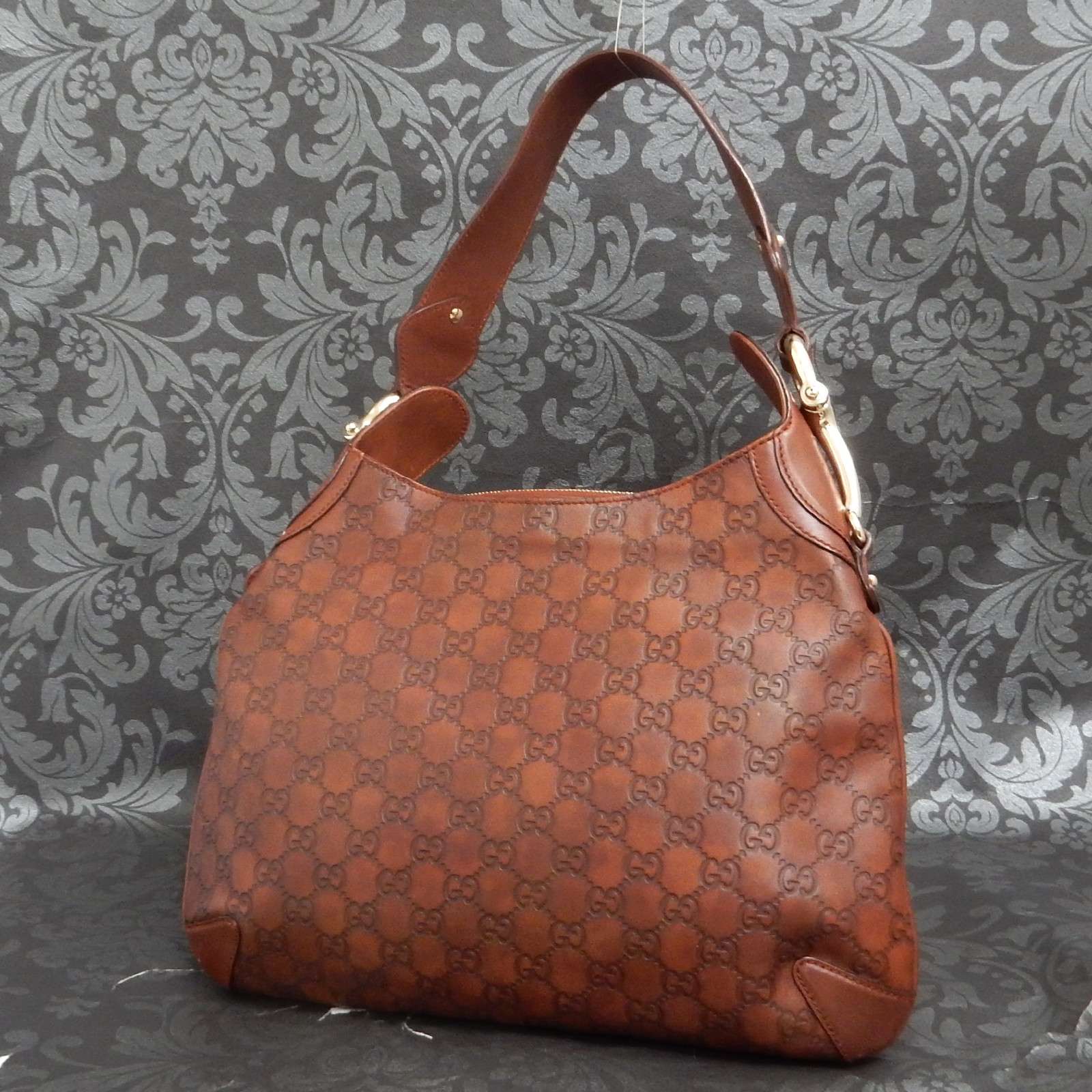 gucci brown leather shoulder bag