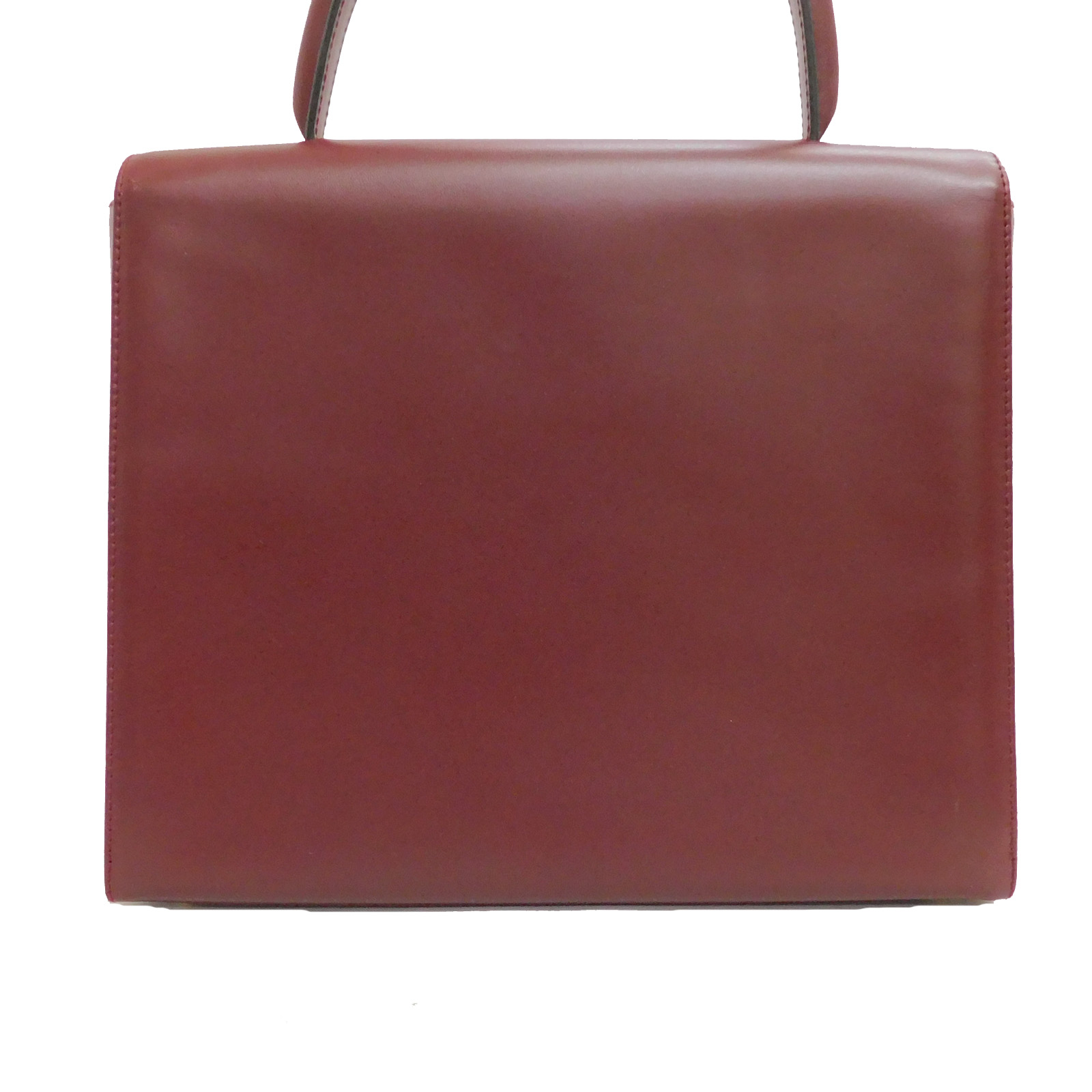 must de Cartier バーガンディ ハンドバッグ Cartier Must de Cartier Logos Shoulder Bag Burgundy Leather