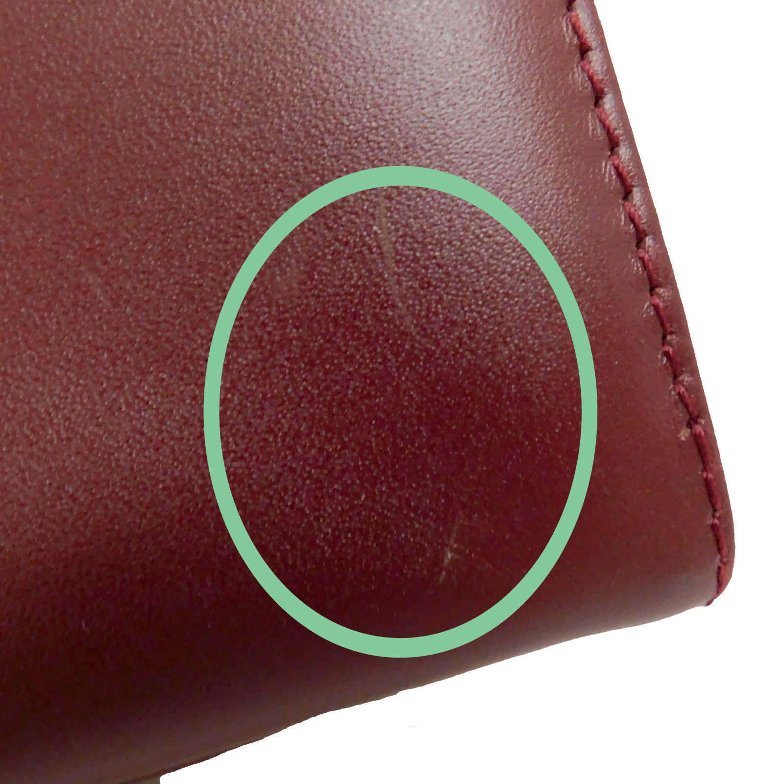 Cartier Must Line Burgundy Leather Turn Lock Handbag #28 Rise-on