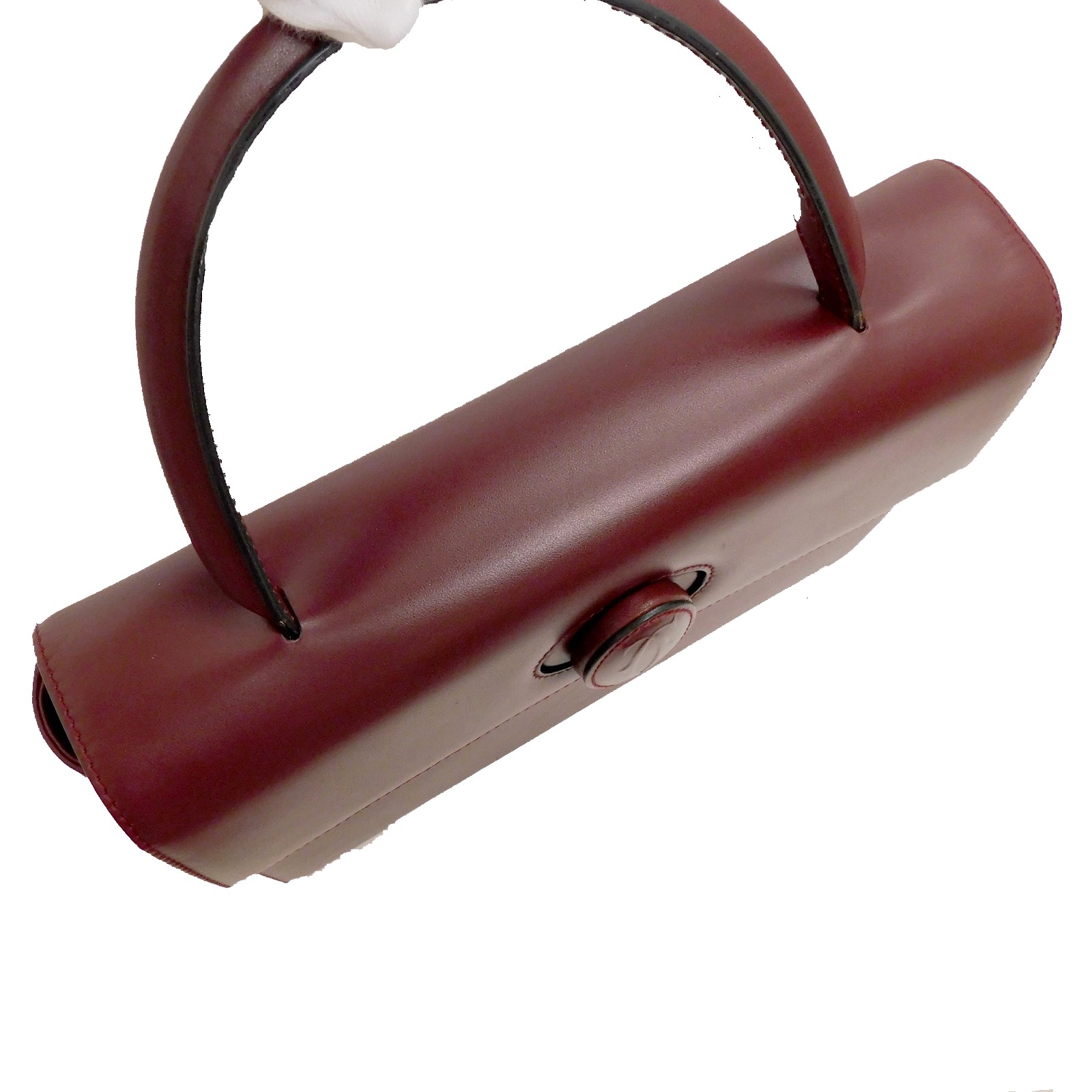 Cartier Must Line Burgundy Leather Turn Lock Handbag #28