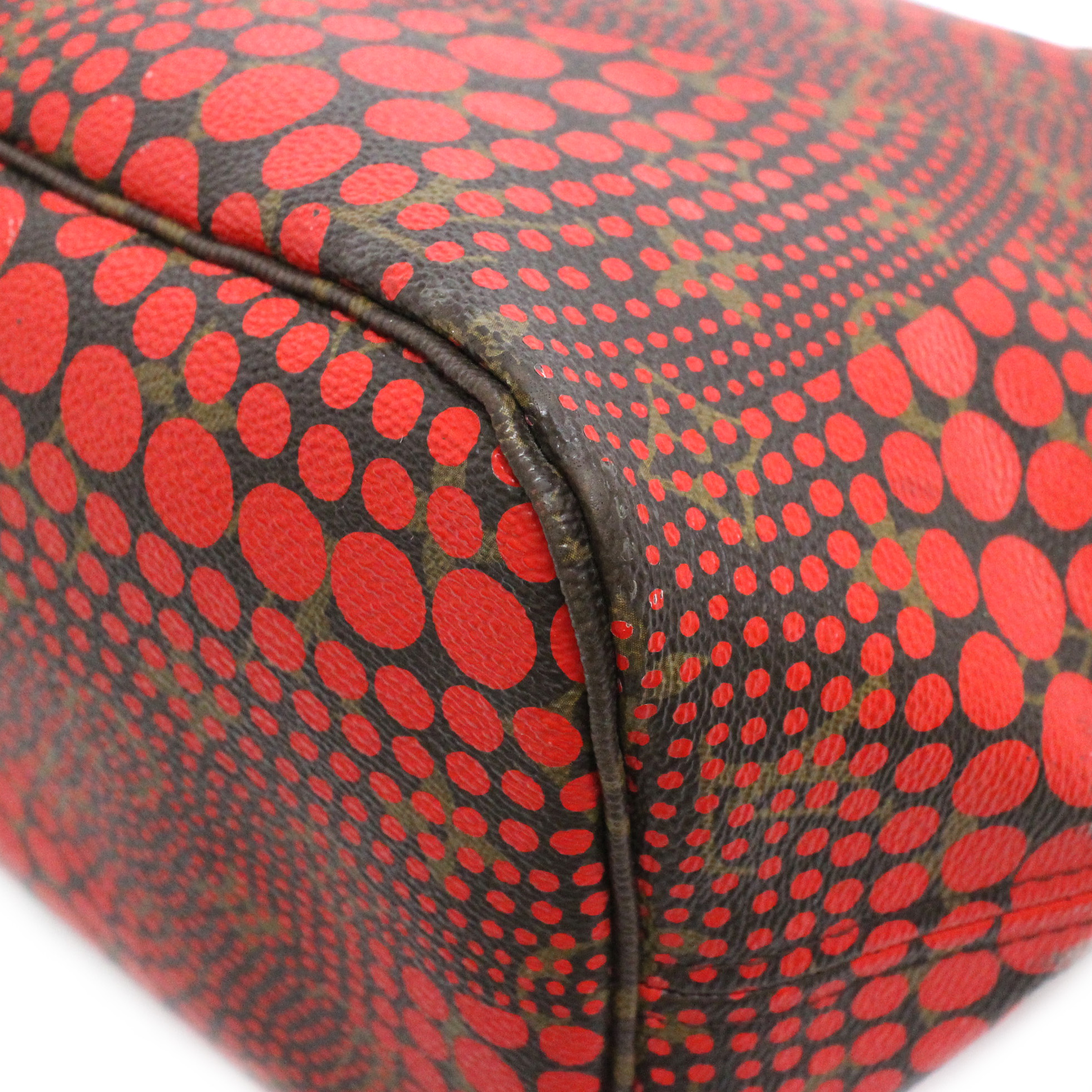 LOUIS VUITTON Monogram Neverfull MM Kusama Yayoi Red Shoulder Bag