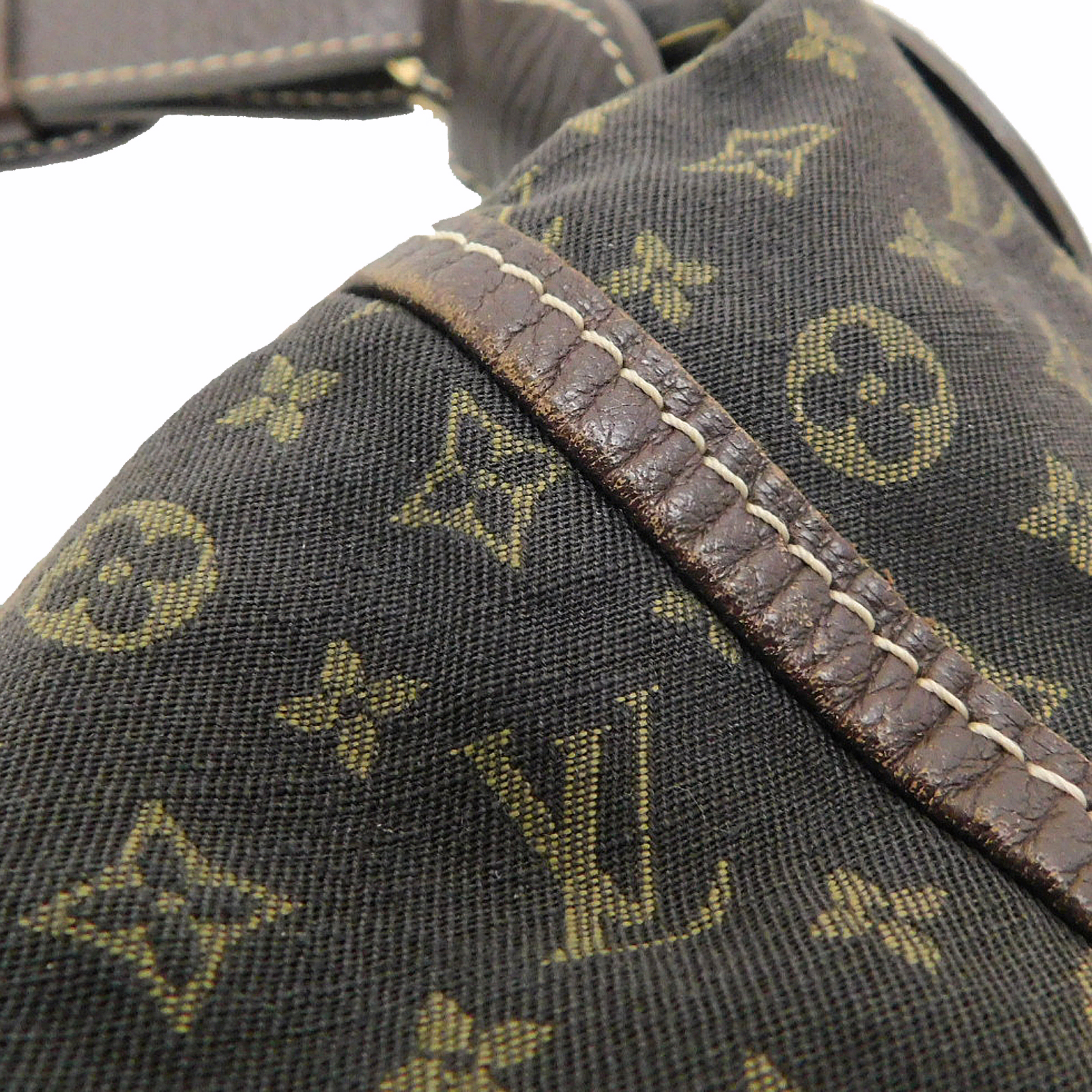 LOUIS VUITTON Monogram Mini Lin Canvas Manon MM Brown LOUIS VUITTON Monogram Mini Lin Canvas Manon MM Brown