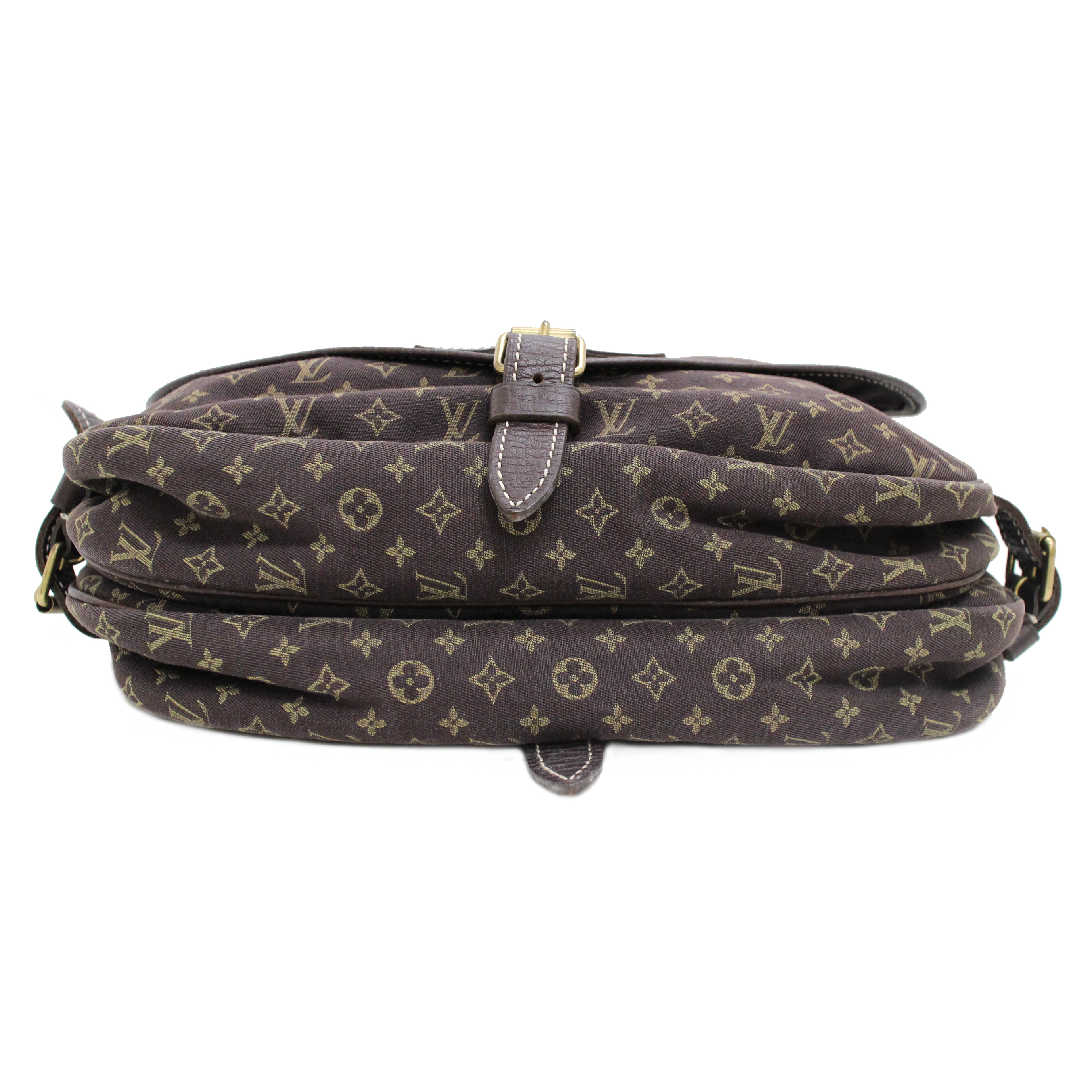 LOUIS VUITTON Monogram Mini Lin Saumur 30 Brown Shoulder Bag