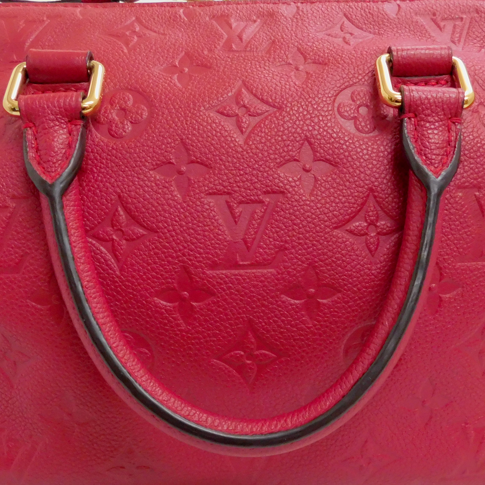 LOUIS VUITTON MONOGRAM Empreinte Speedy 25 Pink Red Shoulder