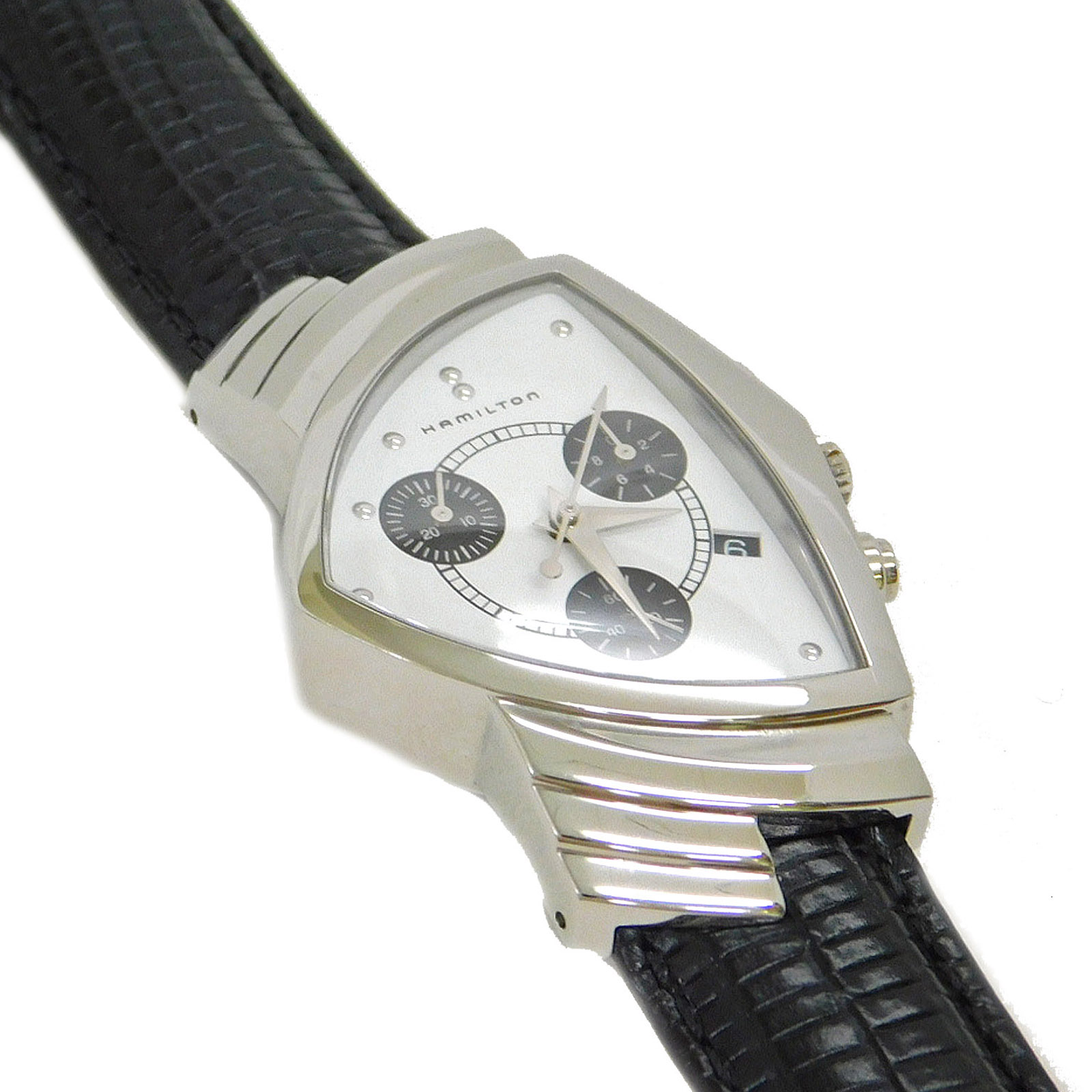 HAMILTON Ventura Chrono Leather Band H244121 Quartz Men`s Watch