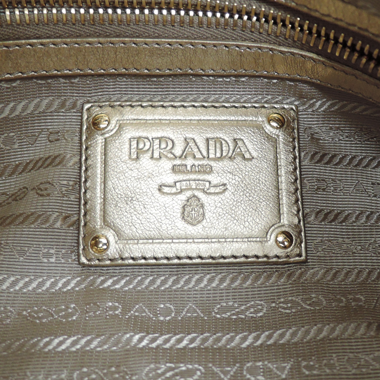 Rise-on PRADA Metallic Leather Gold Shoulder bag Handbag #21 | eBay