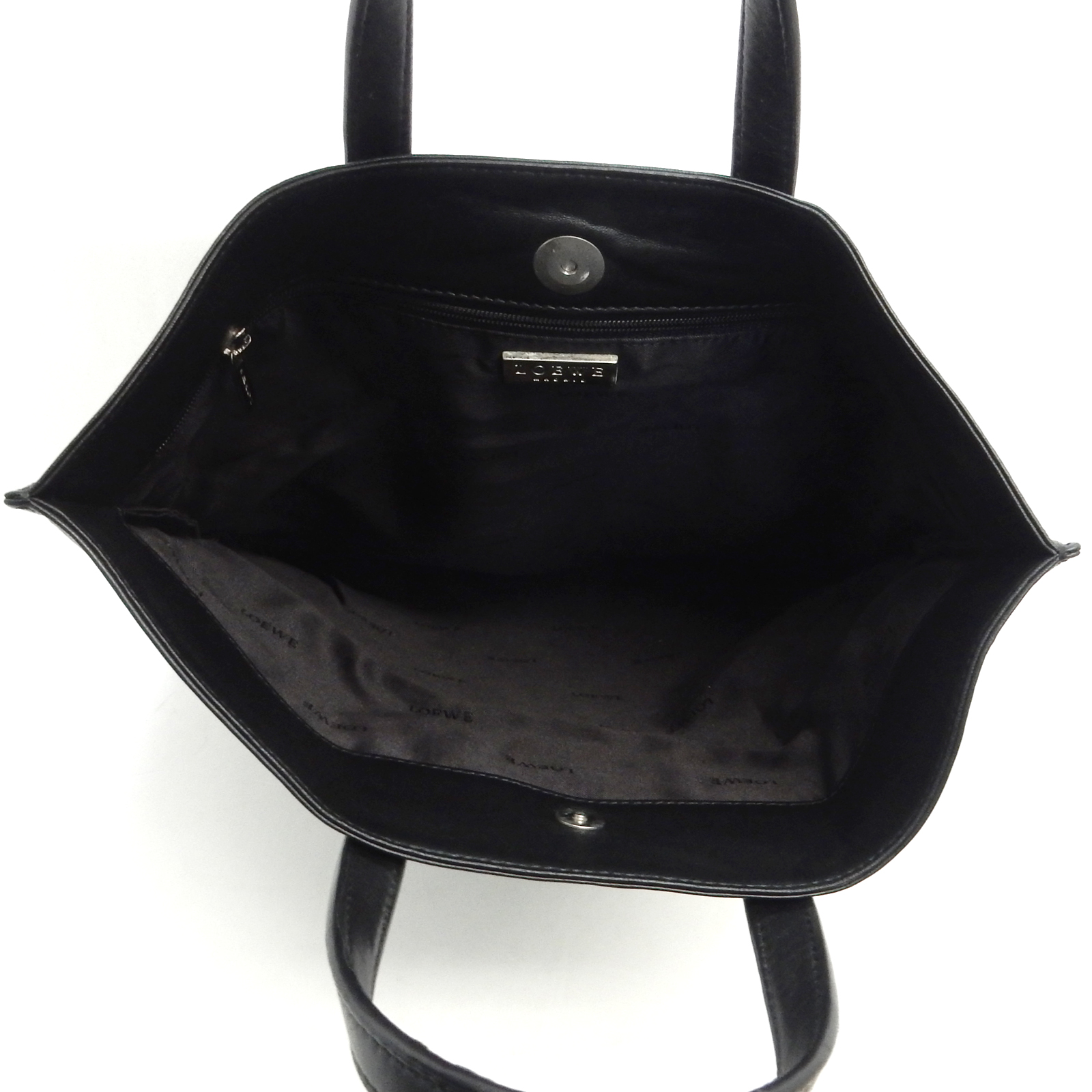 Rise-on LOEWE Black Leather Tote Bag Handbag #4 | eBay